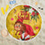 Spain Tio de Nadal Christmas Beach Blanket Traditional Christmas Log Yellow Version - Wonder Print Shop