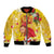 Spain Tio de Nadal Christmas Bomber Jacket Traditional Christmas Log Yellow Version - Wonder Print Shop