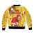 Spain Tio de Nadal Christmas Bomber Jacket Traditional Christmas Log Yellow Version - Wonder Print Shop