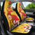 Spain Tio de Nadal Christmas Car Seat Cover Traditional Christmas Log Yellow Version - Wonder Print Shop