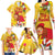 Spain Tio de Nadal Christmas Family Matching Long Sleeve Bodycon Dress and Hawaiian Shirt Traditional Christmas Log Yellow Version - Wonder Print Shop