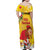 Spain Tio de Nadal Christmas Family Matching Off Shoulder Maxi Dress and Hawaiian Shirt Traditional Christmas Log Yellow Version - Wonder Print Shop