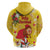 Spain Tio de Nadal Christmas Hoodie Traditional Christmas Log Yellow Version - Wonder Print Shop