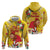 Spain Tio de Nadal Christmas Hoodie Traditional Christmas Log Yellow Version - Wonder Print Shop