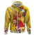 Spain Tio de Nadal Christmas Hoodie Traditional Christmas Log Yellow Version - Wonder Print Shop