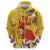 Spain Tio de Nadal Christmas Hoodie Traditional Christmas Log Yellow Version - Wonder Print Shop