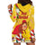 Spain Tio de Nadal Christmas Hoodie Dress Traditional Christmas Log Yellow Version - Wonder Print Shop