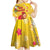 Spain Tio de Nadal Christmas Kid Short Sleeve Dress Traditional Christmas Log Yellow Version - Wonder Print Shop