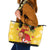 Spain Tio de Nadal Christmas Leather Tote Bag Traditional Christmas Log Yellow Version - Wonder Print Shop