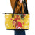 Spain Tio de Nadal Christmas Leather Tote Bag Traditional Christmas Log Yellow Version - Wonder Print Shop