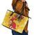 Spain Tio de Nadal Christmas Leather Tote Bag Traditional Christmas Log Yellow Version - Wonder Print Shop