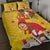 Spain Tio de Nadal Christmas Quilt Bed Set Traditional Christmas Log Yellow Version - Wonder Print Shop