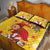 Spain Tio de Nadal Christmas Quilt Bed Set Traditional Christmas Log Yellow Version - Wonder Print Shop