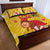 Spain Tio de Nadal Christmas Quilt Bed Set Traditional Christmas Log Yellow Version - Wonder Print Shop