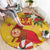 Spain Tió de Nadal Christmas Round Carpet Traditional Christmas Log Yellow Version