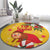 Spain Tió de Nadal Christmas Round Carpet Traditional Christmas Log Yellow Version