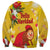 Spain Tio de Nadal Christmas Sweatshirt Traditional Christmas Log Yellow Version - Wonder Print Shop