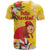 Spain Tio de Nadal Christmas T Shirt Traditional Christmas Log Yellow Version - Wonder Print Shop