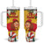 Spain Tio de Nadal Christmas Tumbler With Handle Traditional Christmas Log Yellow Version - Wonder Print Shop