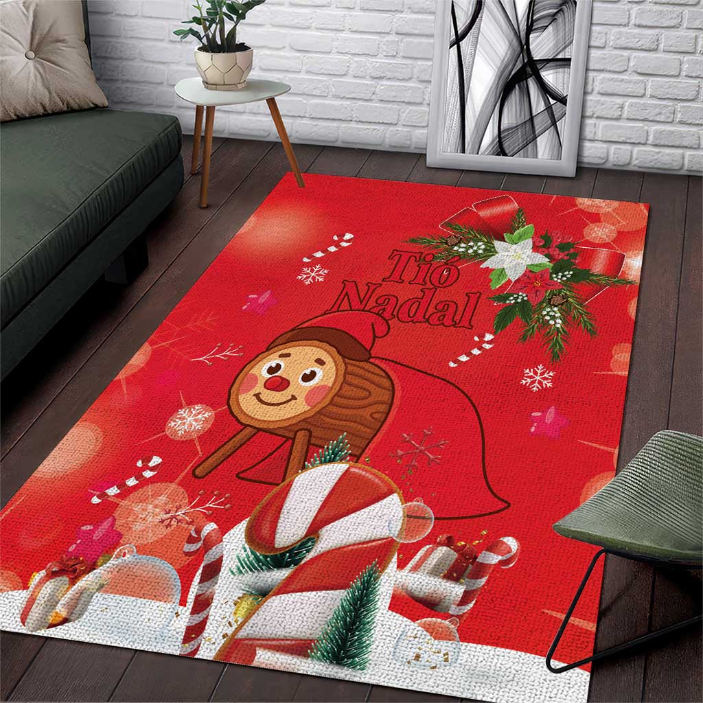 Spain Tio de Nadal Christmas Area Rug Traditional Christmas Log Red Version - Wonder Print Shop