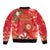 Spain Tio de Nadal Christmas Bomber Jacket Traditional Christmas Log Red Version - Wonder Print Shop