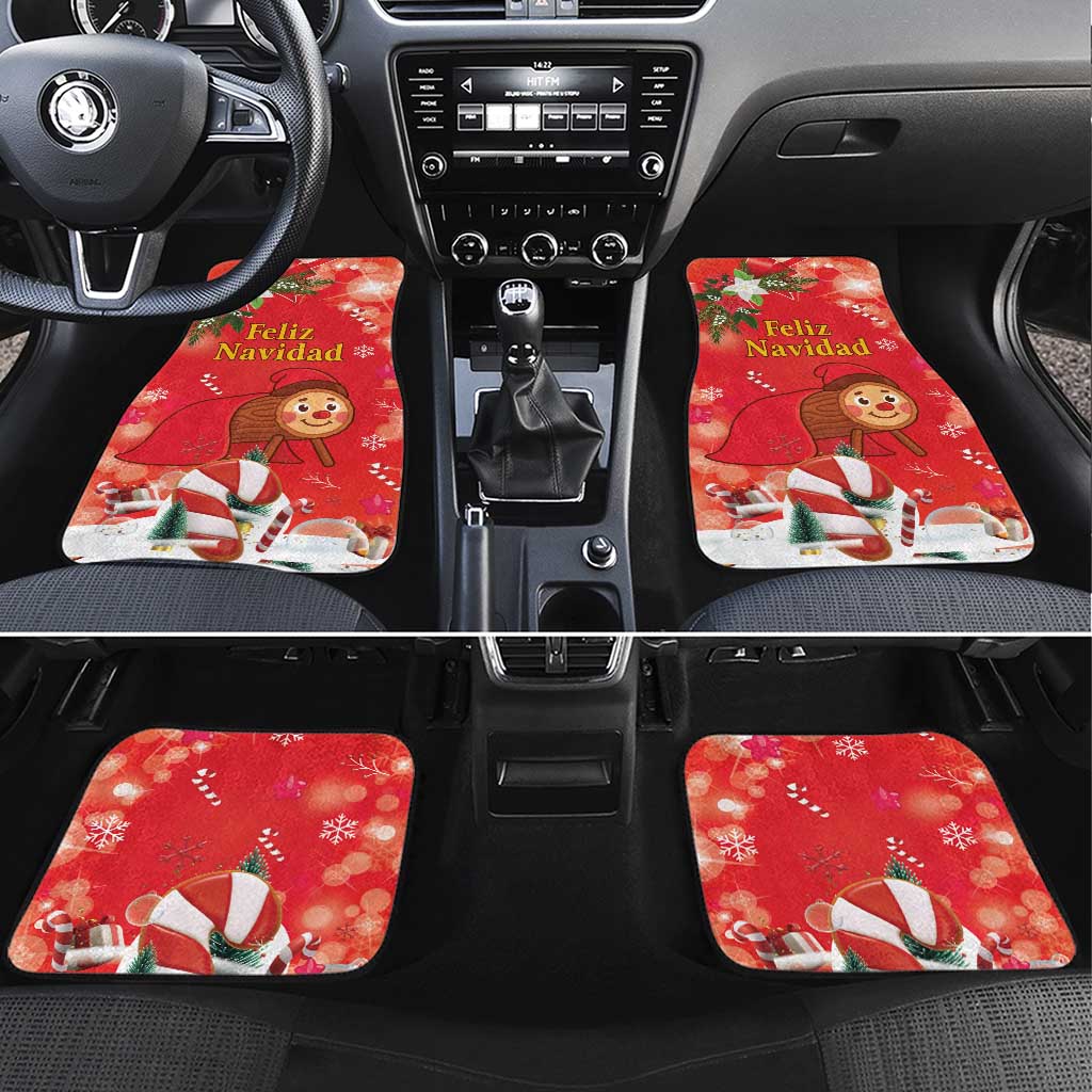 Spain Tio de Nadal Christmas Car Mats Traditional Christmas Log Red Version - Wonder Print Shop