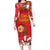 Spain Tio de Nadal Christmas Family Matching Long Sleeve Bodycon Dress and Hawaiian Shirt Traditional Christmas Log Red Version - Wonder Print Shop