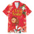 Spain Tio de Nadal Christmas Family Matching Mermaid Dress and Hawaiian Shirt Traditional Christmas Log Red Version - Wonder Print Shop