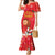 Spain Tio de Nadal Christmas Family Matching Mermaid Dress and Hawaiian Shirt Traditional Christmas Log Red Version - Wonder Print Shop