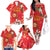 Spain Tio de Nadal Christmas Family Matching Off The Shoulder Long Sleeve Dress and Hawaiian Shirt Traditional Christmas Log Red Version - Wonder Print Shop