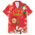 Spain Tio de Nadal Christmas Family Matching Off The Shoulder Long Sleeve Dress and Hawaiian Shirt Traditional Christmas Log Red Version - Wonder Print Shop