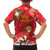 Spain Tio de Nadal Christmas Family Matching Off Shoulder Short Dress and Hawaiian Shirt Traditional Christmas Log Red Version - Wonder Print Shop