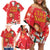 Spain Tio de Nadal Christmas Family Matching Off Shoulder Short Dress and Hawaiian Shirt Traditional Christmas Log Red Version - Wonder Print Shop