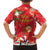 Spain Tio de Nadal Christmas Family Matching Short Sleeve Bodycon Dress and Hawaiian Shirt Traditional Christmas Log Red Version - Wonder Print Shop