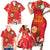 Spain Tio de Nadal Christmas Family Matching Short Sleeve Bodycon Dress and Hawaiian Shirt Traditional Christmas Log Red Version - Wonder Print Shop