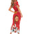 Spain Tio de Nadal Christmas Family Matching Short Sleeve Bodycon Dress and Hawaiian Shirt Traditional Christmas Log Red Version - Wonder Print Shop