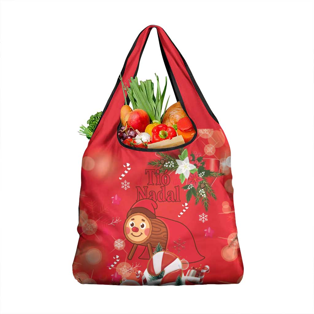 Spain Tio de Nadal Christmas Grocery Bag Traditional Christmas Log Red Version