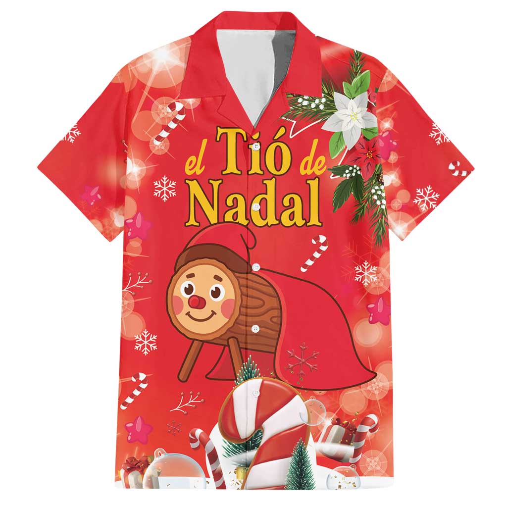 Spain Tio de Nadal Christmas Hawaiian Shirt Traditional Christmas Log Red Version - Wonder Print Shop