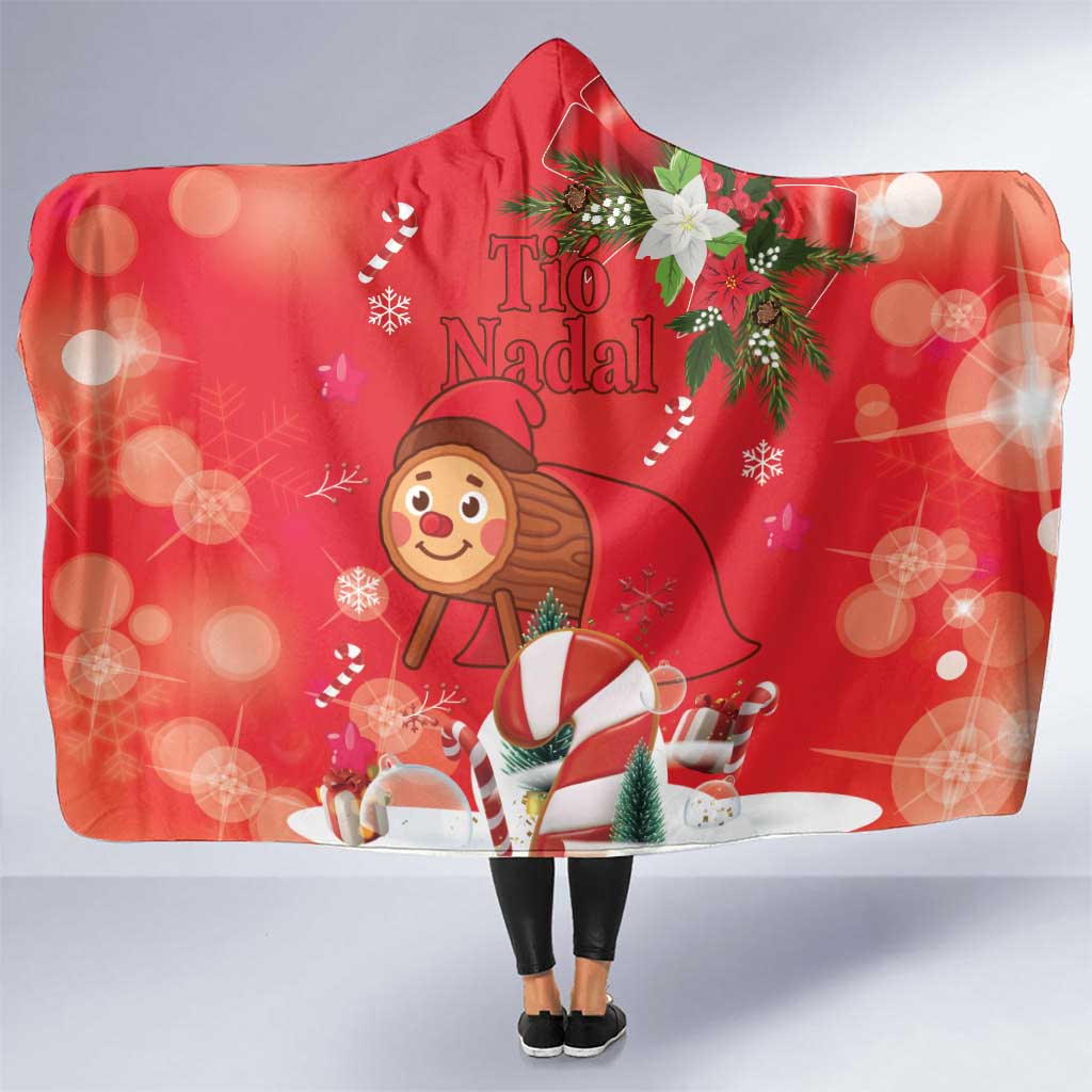 Spain Tió de Nadal Christmas Hooded Blanket Traditional Christmas Log Red Version