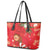 Spain Tio de Nadal Christmas Leather Tote Bag Traditional Christmas Log Red Version - Wonder Print Shop