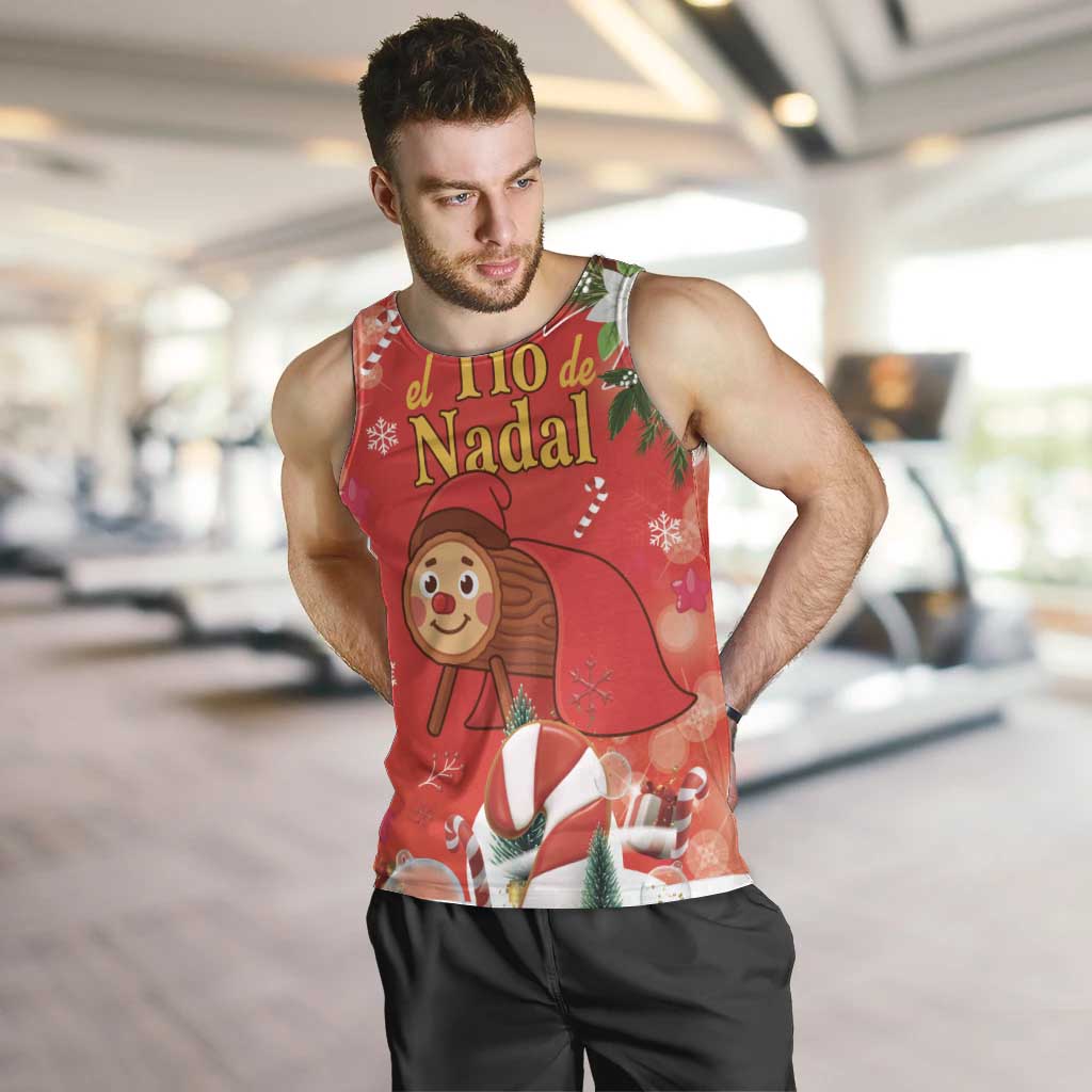 Spain Tio de Nadal Christmas Men Tank Top Traditional Christmas Log Red Version - Wonder Print Shop