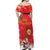 Spain Tio de Nadal Christmas Off Shoulder Maxi Dress Traditional Christmas Log Red Version - Wonder Print Shop