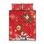 Spain Tio de Nadal Christmas Quilt Bed Set Traditional Christmas Log Red Version - Wonder Print Shop