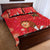 Spain Tio de Nadal Christmas Quilt Bed Set Traditional Christmas Log Red Version - Wonder Print Shop