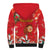 Spain Tio de Nadal Christmas Sherpa Hoodie Traditional Christmas Log Red Version - Wonder Print Shop