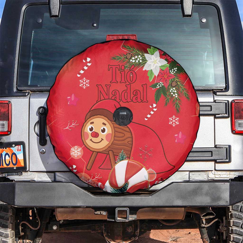 Spain Tio de Nadal Christmas Spare Tire Cover Traditional Christmas Log Red Version - Wonder Print Shop