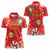 Spain Tio de Nadal Christmas Women Polo Shirt Traditional Christmas Log Red Version - Wonder Print Shop