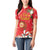 Spain Tio de Nadal Christmas Women Polo Shirt Traditional Christmas Log Red Version - Wonder Print Shop