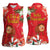 Spain Tio de Nadal Christmas Women Sleeveless Polo Shirt Traditional Christmas Log Red Version - Wonder Print Shop