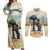 Spain El Oso y el Madrono Couples Matching Off Shoulder Maxi Dress and Long Sleeve Button Shirt Madrid City Watercolor - Wonder Print Shop